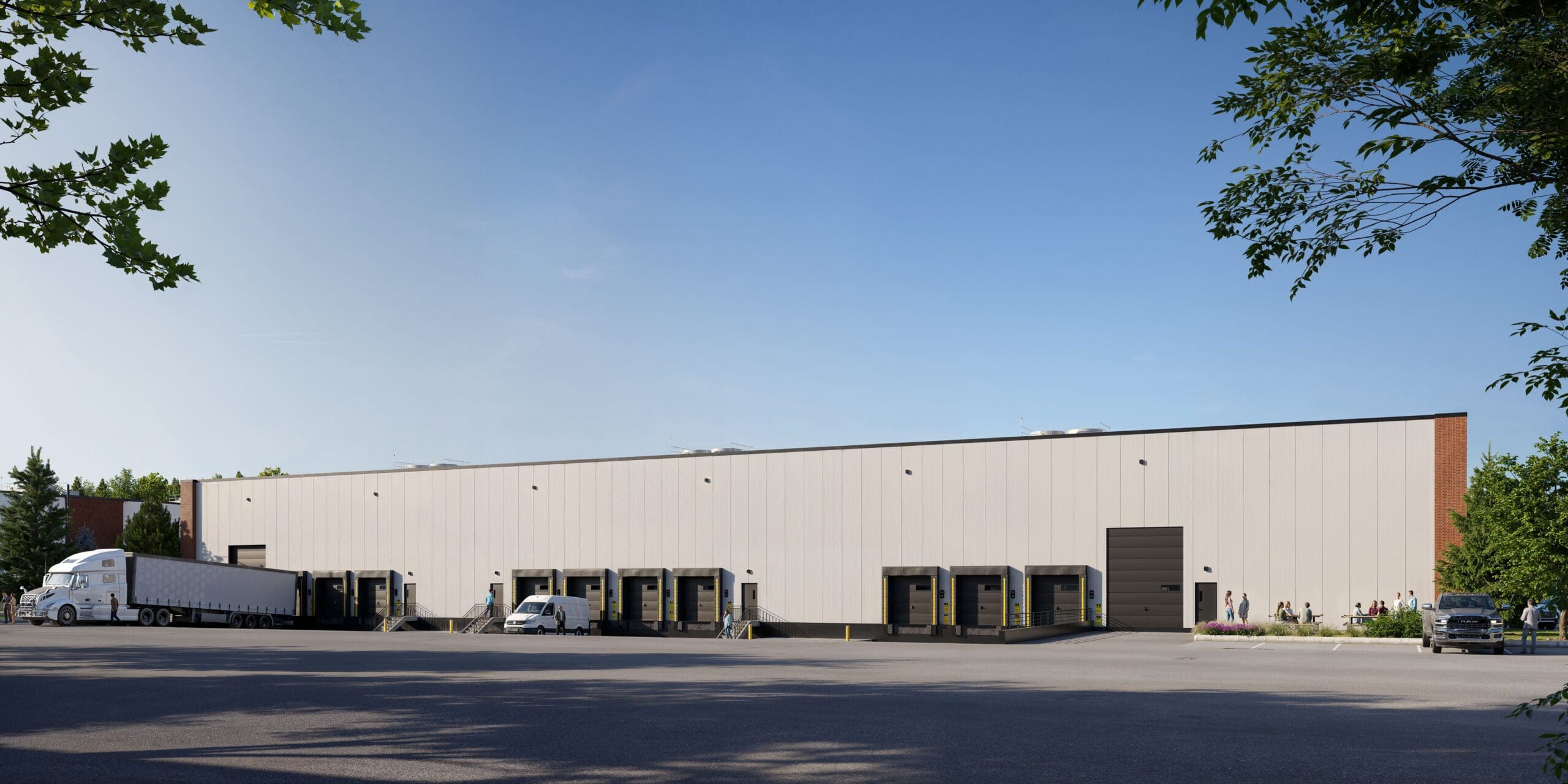 Quais de chargement et portes de garage drive-in avec circulation camion 53’